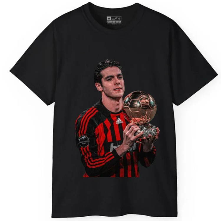 تیشرت آستین کوتاه مردانه پاد آفرین مدل فوتبالی کاکا کد436 طرح چاپ نخ پلی استر