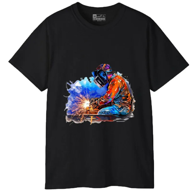 تیشرت آستین کوتاه مردانه مدل جوشکاری کد 1276 جنس نخ و پلی استر