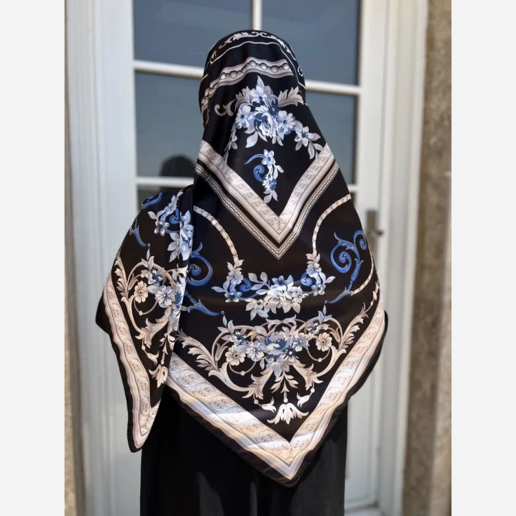 روسری ابریشم ساتن مجلسی قواره 135