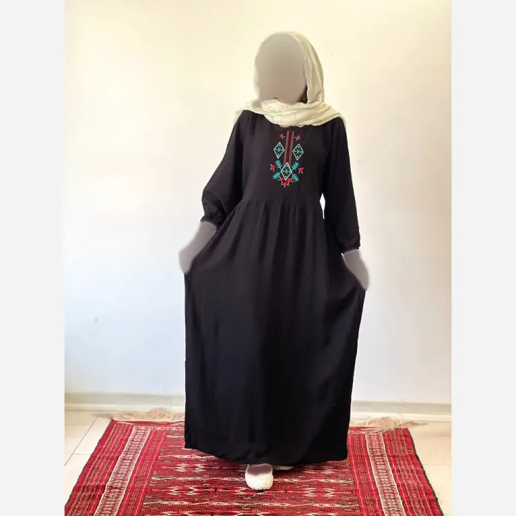 پیراهن ساحلی گلدوزی مایا جنس نخ ململ فری سایز