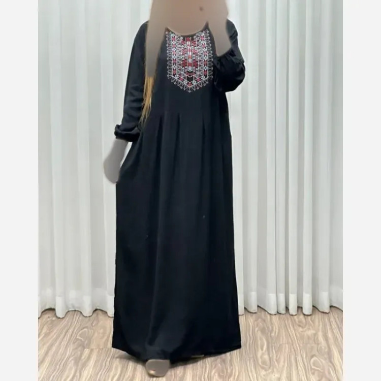 ساحلی نخی چاپ آیدا تک چین مشکی فری سایز