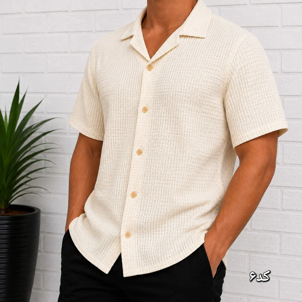 پیراهن آستین کوتاه مردانه کنفی تابستانی خنک