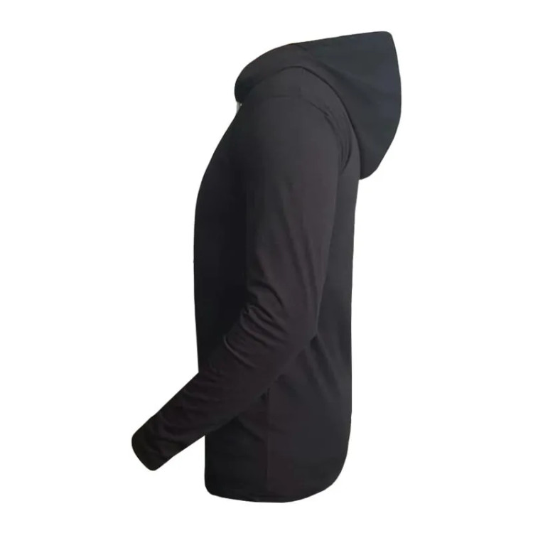 تیشرت کلاه دار مردانه طرح Fila مدل 47887 آستین بلند نخی اعلا مناسب چهارفصل مشکی سفید