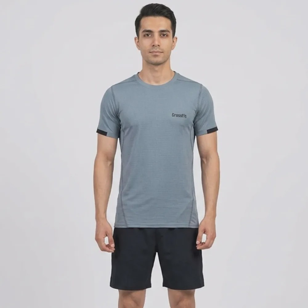 تیشرت ورزشی مردانه مدل CROSSFIT جنس فلامنت سوزنی کد 11575