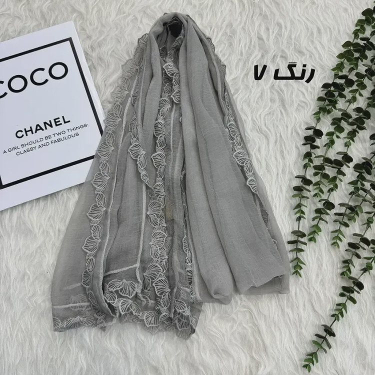 شال وارداتی حریر دانتل مجلسی و روزمره قواره 200 در 65
