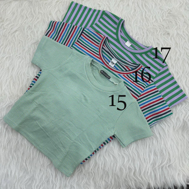 کراپ راه راه کبریتی چهارفصل زنانه دخترانه تنخور شیک سایز S M L XL XXL