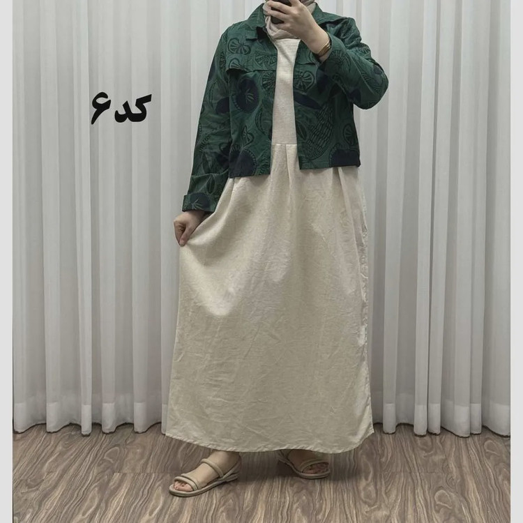 کت سارافون مدل یاپراق پاموق کد 1525 فری سایز لینن مناسب تا سایز 46 چهارفصل
