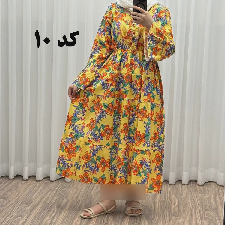 پیراهن ساحلی نخی آستین بلند فری سایز تا 48 کد 749 شسته شده بدون آبرفت و رنگ رفتگی چهارفصل تن خور شیک