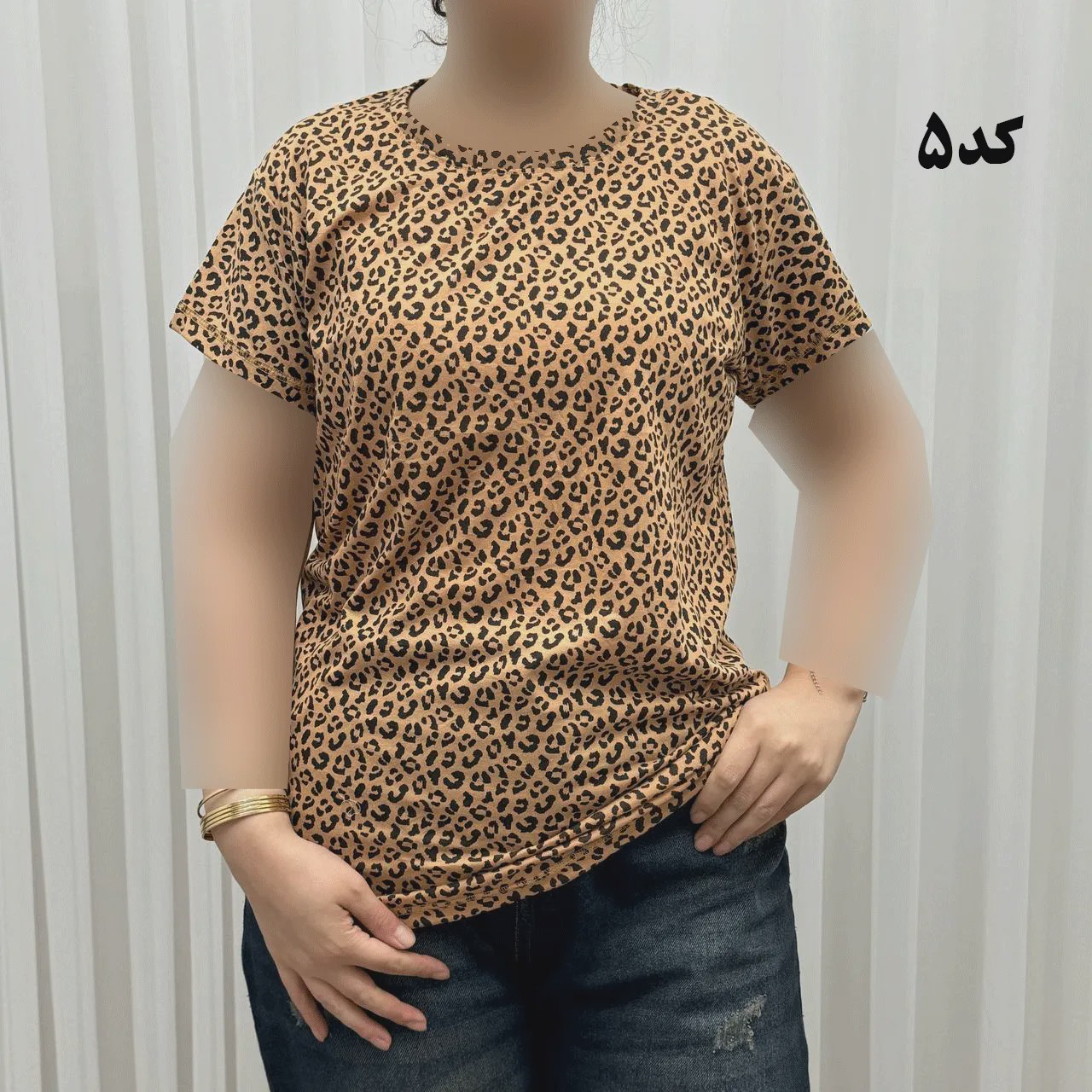 تیشرت پلنگی H M سایزبندی کامل S تا XXXL آبرفت و رنگ رفت ندارد