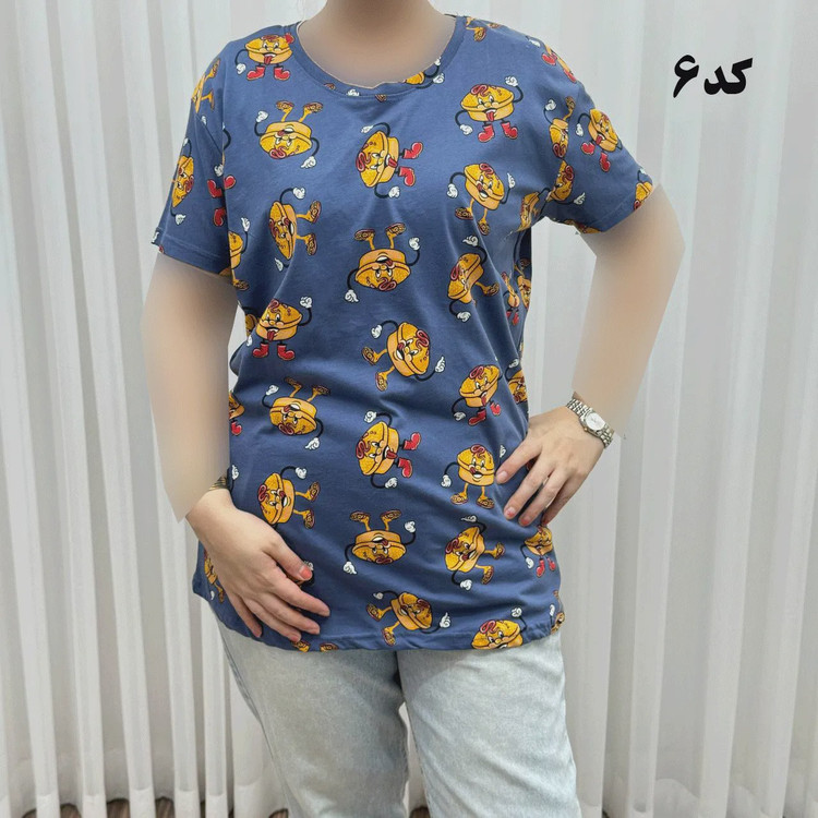 تیشرت طرحدار H M کد 1170 آبرفت و رنگ رفت ندارد چروک نمیشود سایزبندی کامل S تا XXXL