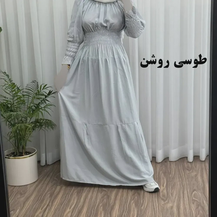 پیراهن ساحلی نخی زنانه مدل خسته فری سایز مناسب تا سایز 46