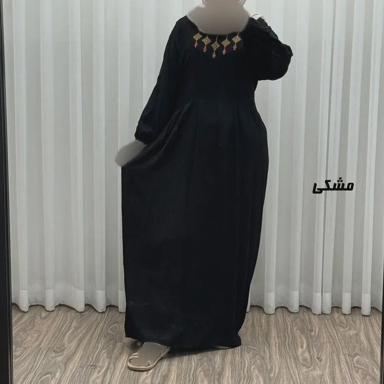 پیراهن ساحلی نخی گلدوزی شده مدل میلان فری سایز مناسب تا 46 با کمربند