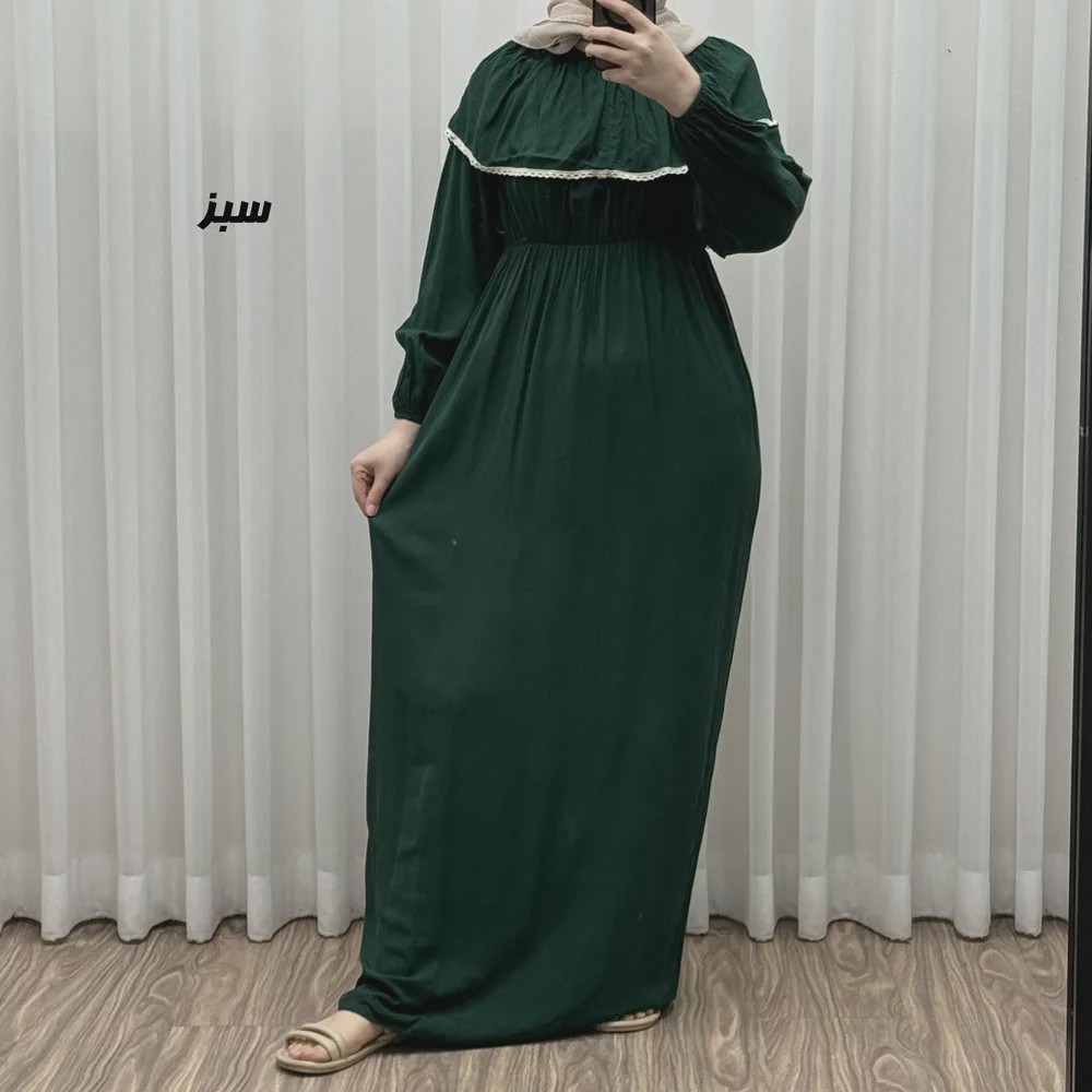 پیراهن ساحلی نخی آستین بلند زنانه و دخترانه فری سایز مدل ملوانی