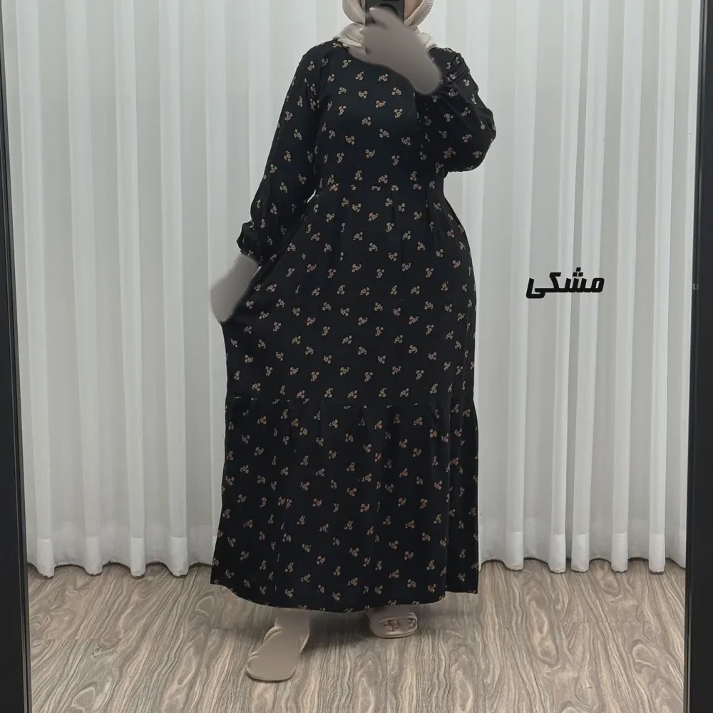 پیراهن ساحلی نخی گلدار زنانه و دخترانه فری سایز مناسب تا 44 با کمربند