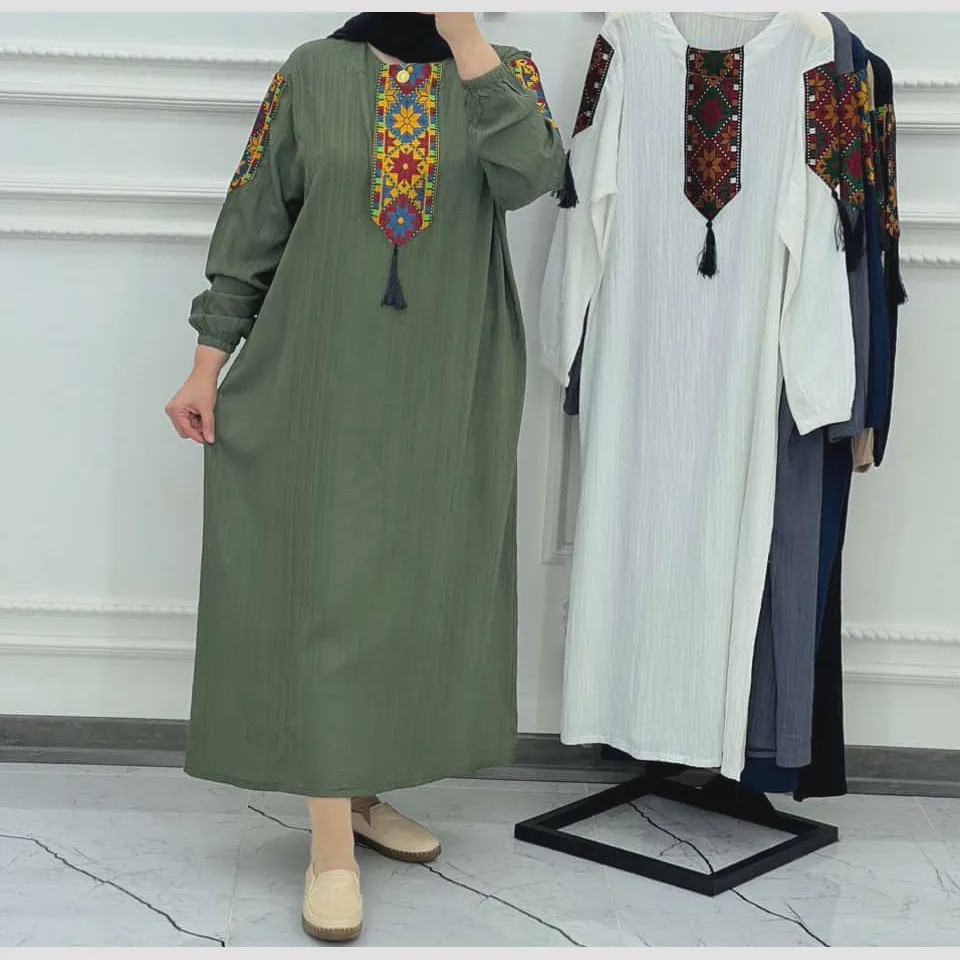 پیراهن زنانه کراش کتیبه ای فری سایز مناسب تا سایز 50