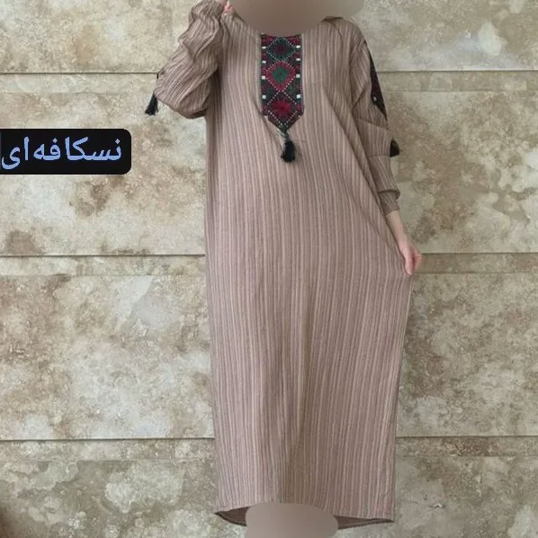 پیراهن زنانه کراش کتیبه ای فری سایز مناسب تا سایز 50