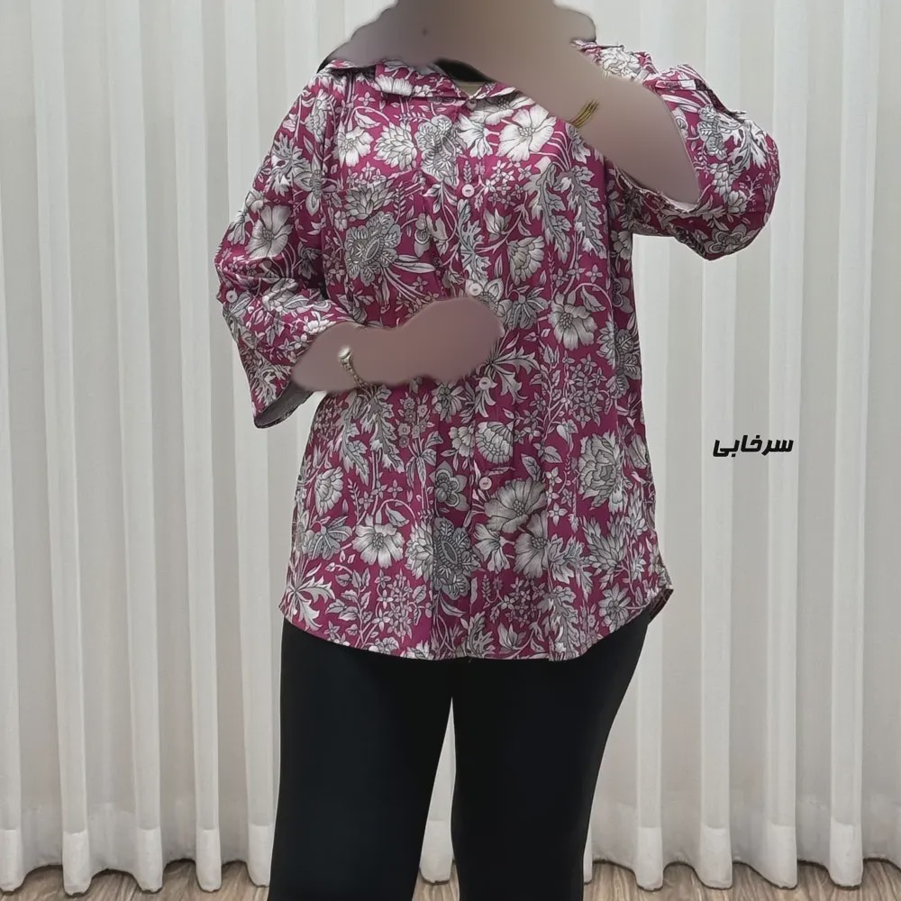 شومیز زنانه بوگاتی دکمهدار فری سایز مناسب تا سایز 50