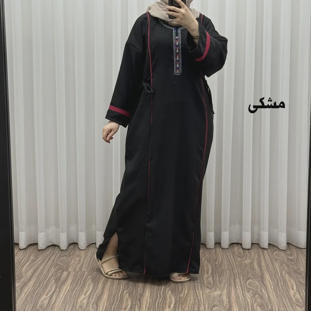 پیراهن نخی گلدوزی یال صوفیا فری سایز تا 52 بنددار چهارفصل زنانه شیک