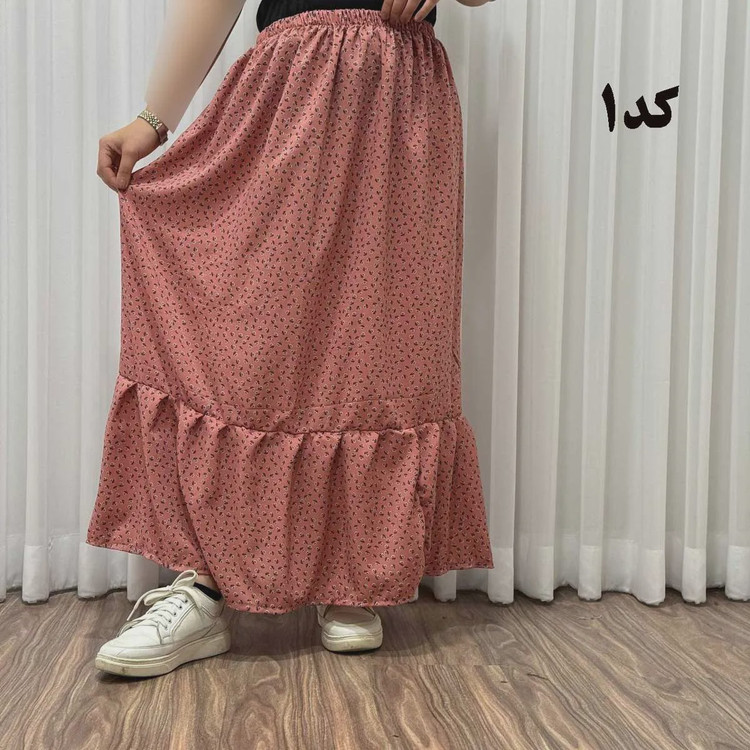 دامن بلند زنانه پفکی مدل پاموق فری سایز مناسب تا سایز 48 تنخور شیک و راحت چهارفصل بدون آبرفت و رنگ رفت