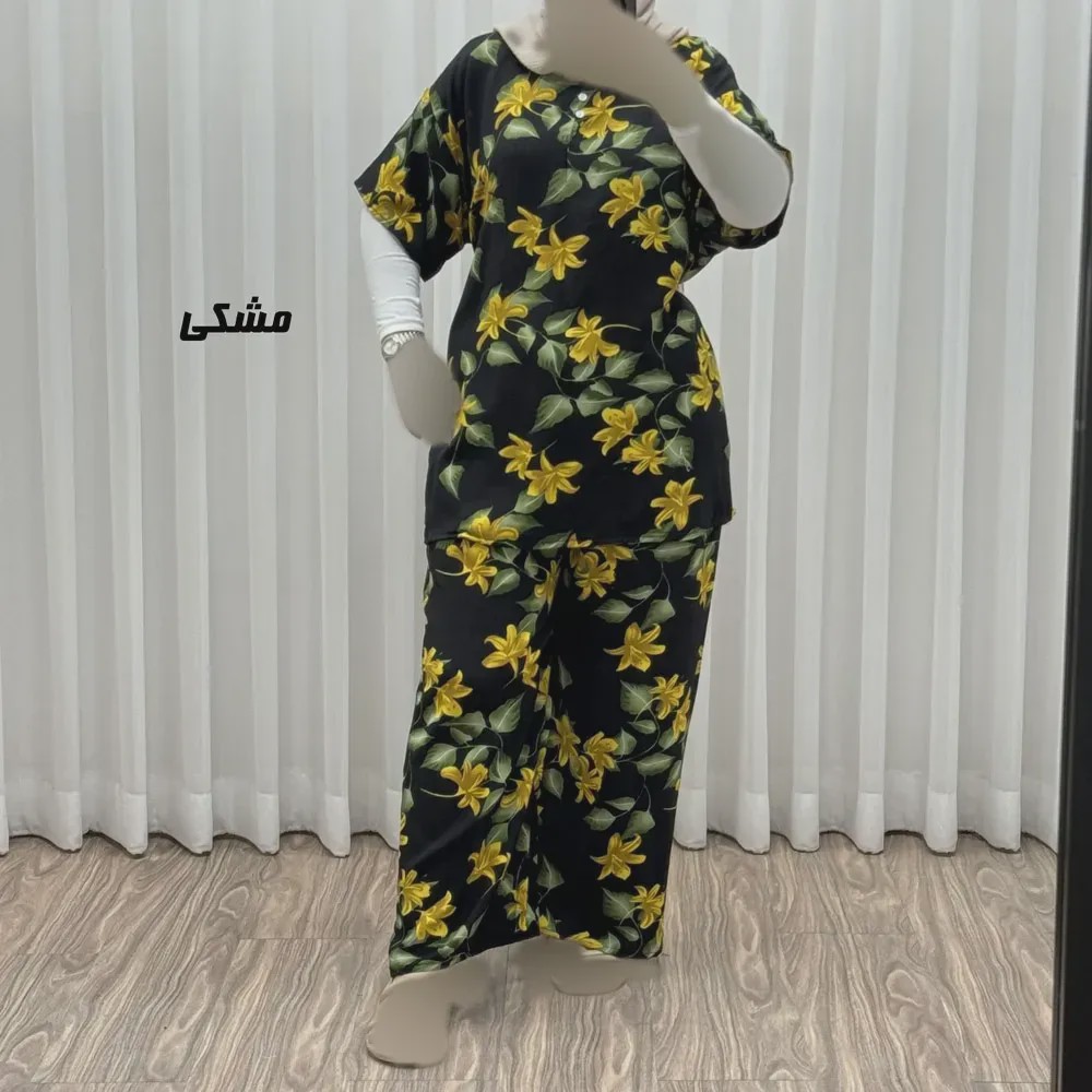 ست بلوز شلوار زنانه نخی فری سایز بزرگ مناسب تا سایز 54 چهارفصل