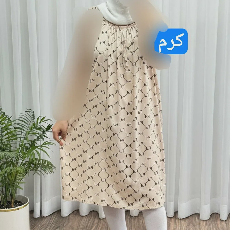 سارافون نخی زنانه فری سایز تا 56 چهارفصل تنخور شیک و راحت مناسب باردار و روزمره