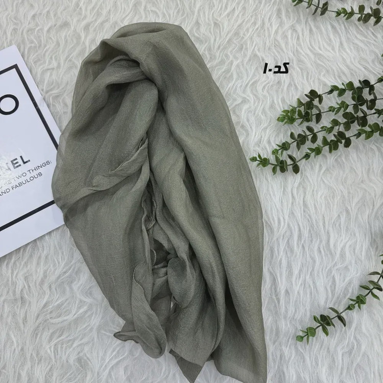 شال حریر کاغذی قواره بزرگ 70 در 230 سانتیمتر بدون لغزش از روی سر