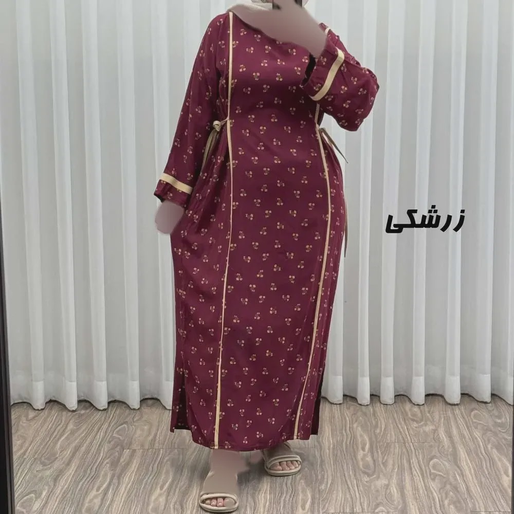 پیراهن ساحلی زنانه نخی گلریز فری سایز مناسب تا سایز 52 با کمر کشی