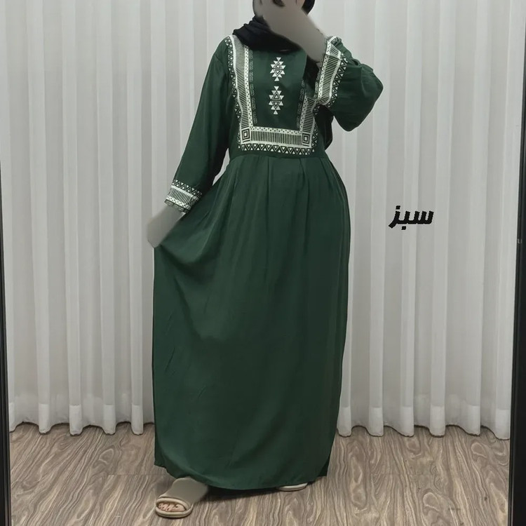 پیراهن ساحلی نخی زنانه مدل سرخپوستی فری سایز مناسب تا 44 با کمربند