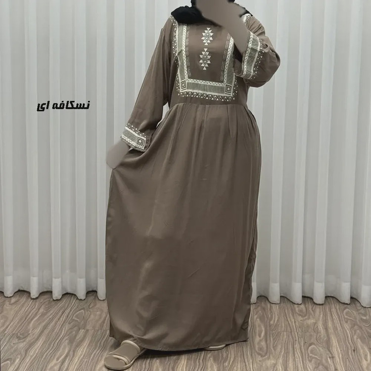 پیراهن ساحلی نخی زنانه مدل سرخپوستی فری سایز مناسب تا 44 با کمربند