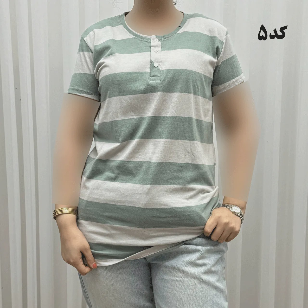 تیشرت H amp M جلودکمه کد 1164