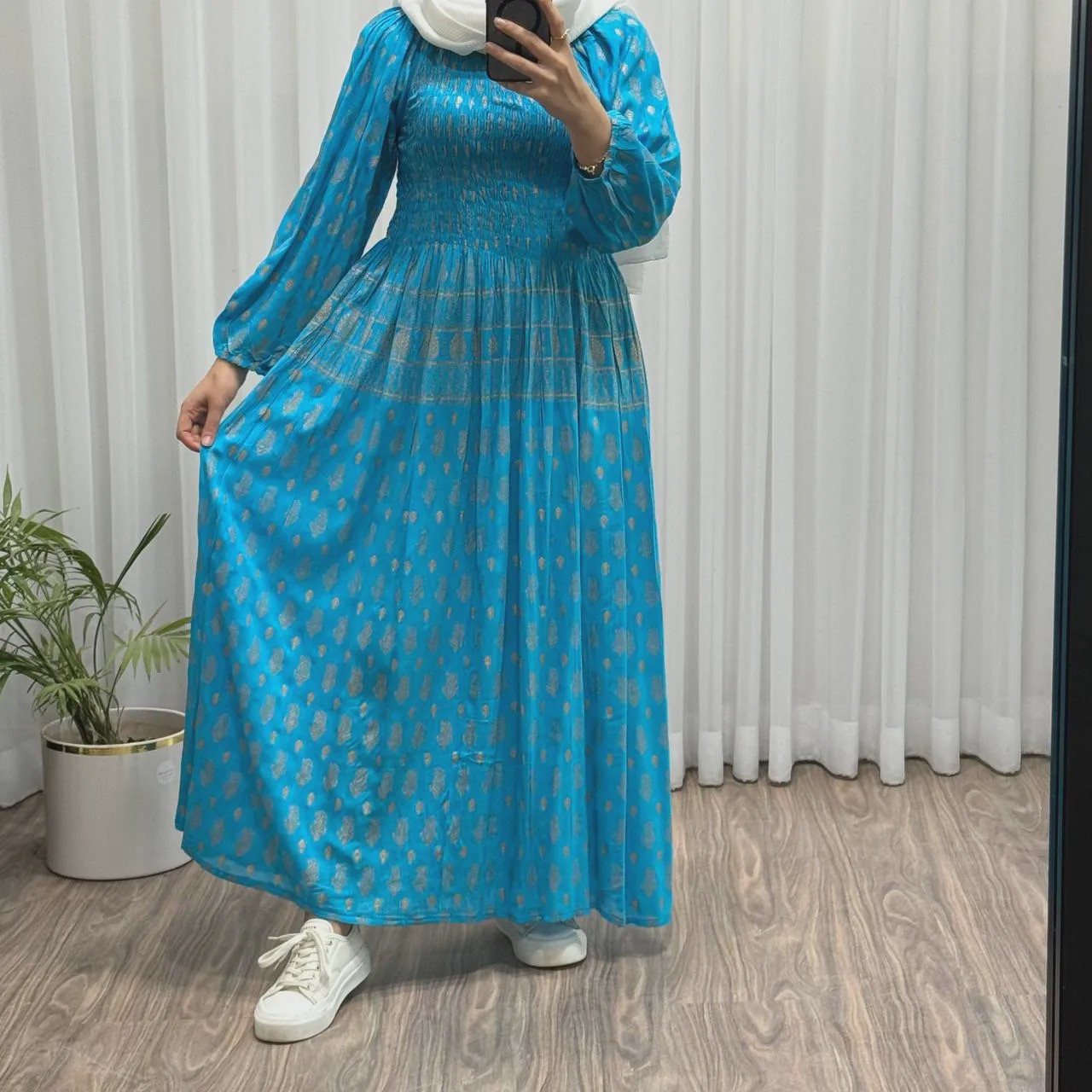 پیراهن کریشه هندی آستین دار فری سایز تا 52 زنانه چهارفصل شیک و راحت بدون آبرفت و رنگ رفت کمربنددار
