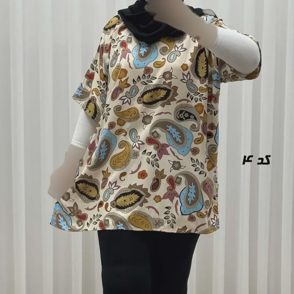 تیشرت نخی زنانه و دخترانه دکمه دار چهارفصل سایز بزرگ