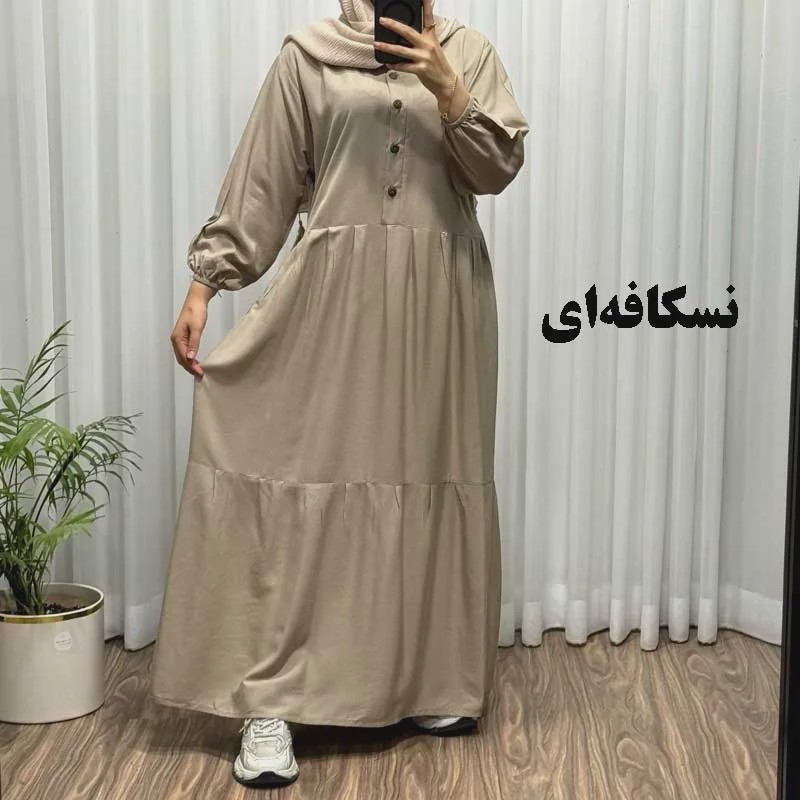 پیراهن ساحلی جلو دکمه نخی شسته شده فری سایز تا 46 بدون آبرفت و رنگ رفت کمربند دار تن خور شیک