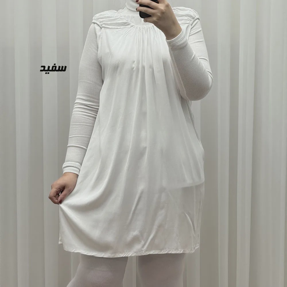 سارافون نخی زنانه کوتاه ساده فری سایز مناسب تا سایز 52