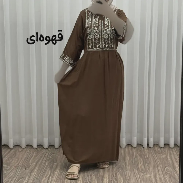 پیراهن ساحلی نخی زنانه مدل الهه فری سایز مناسب تا 44 با کمربند