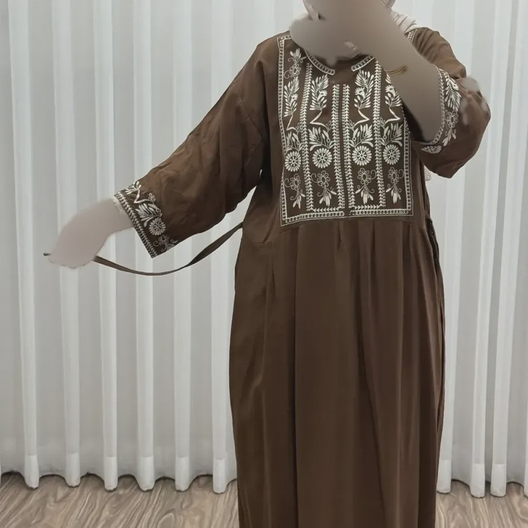 پیراهن ساحلی نخی زنانه مدل الهه فری سایز مناسب تا 44 با کمربند