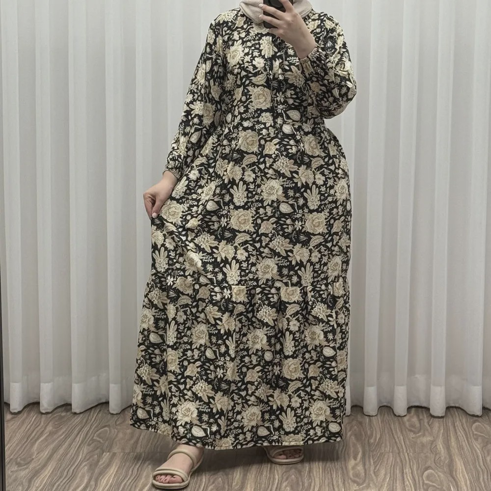پیراهن زنانه فلور بوگاتی مدل شیلا فری سایز مناسب تا 46 با کمربند