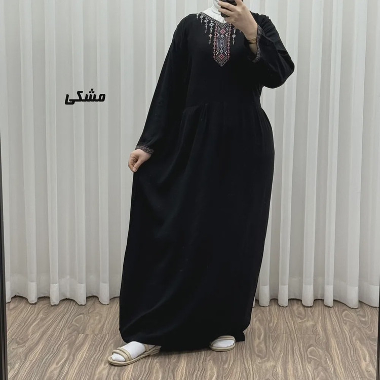 پیراهن ساحلی نخی زنانه مدل آتریسا فری سایز مناسب تا سایز 48 بهمراه کمربند