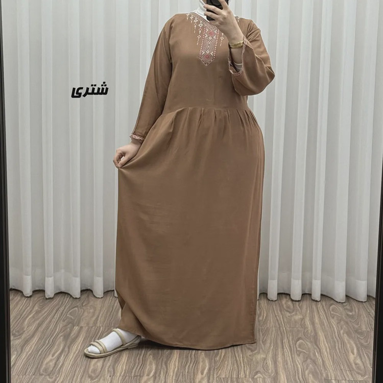 پیراهن ساحلی نخی زنانه مدل آتریسا فری سایز مناسب تا سایز 48 بهمراه کمربند