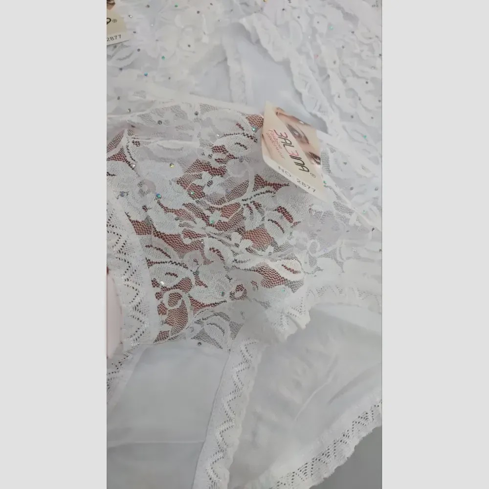 شورت عروس وارداتی ترکیبی نخ و گیپور فری سایز