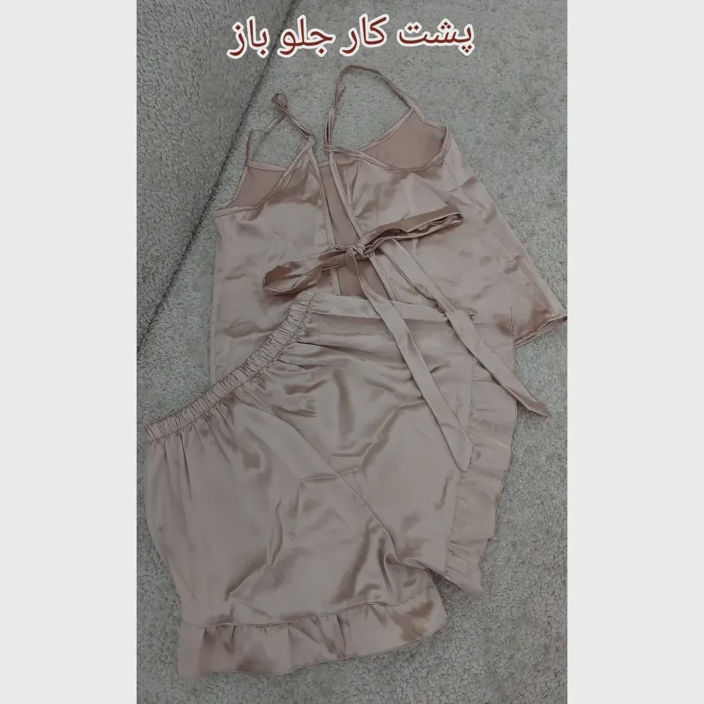 لباس خواب ساتن ابریشمی وارداتی فری سایز طرح خاص و زیبا پسند