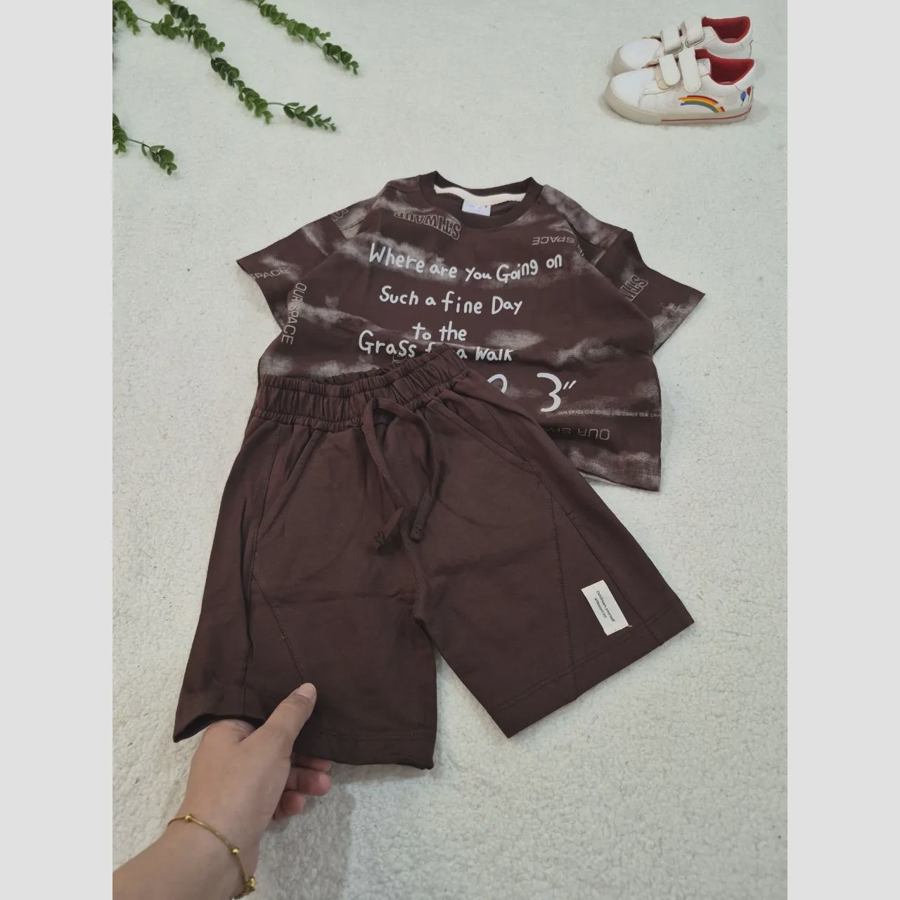 ست تیشرت و شلوارک اسپرت بچگانه سایز 35 تا 50