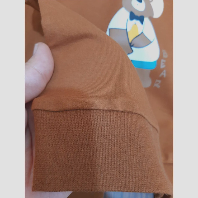 ست بلوز شلوار تدی اسپرت دخترانه و پسرانه دورس پنبه سبز و قهوه ای سایز 45 تا 55