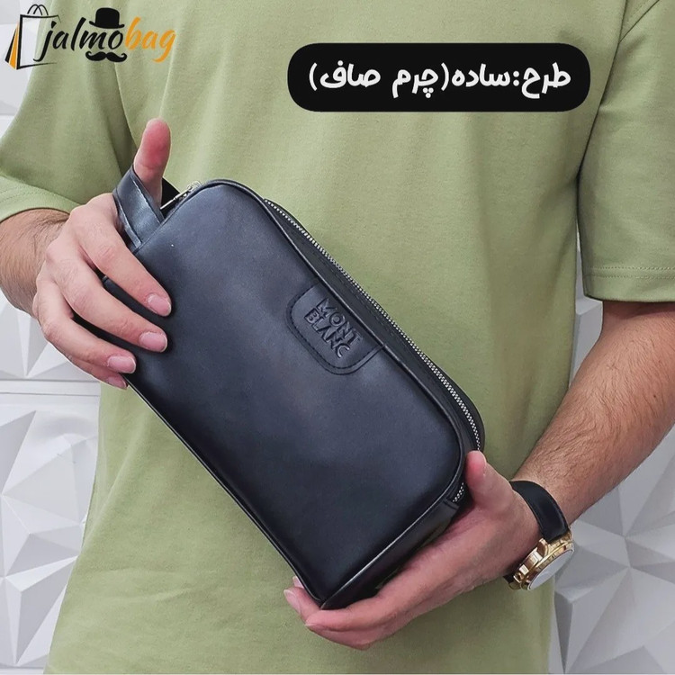 کیف دستی مردانه چرم صنعتی دو خانه مدل شوزبگ