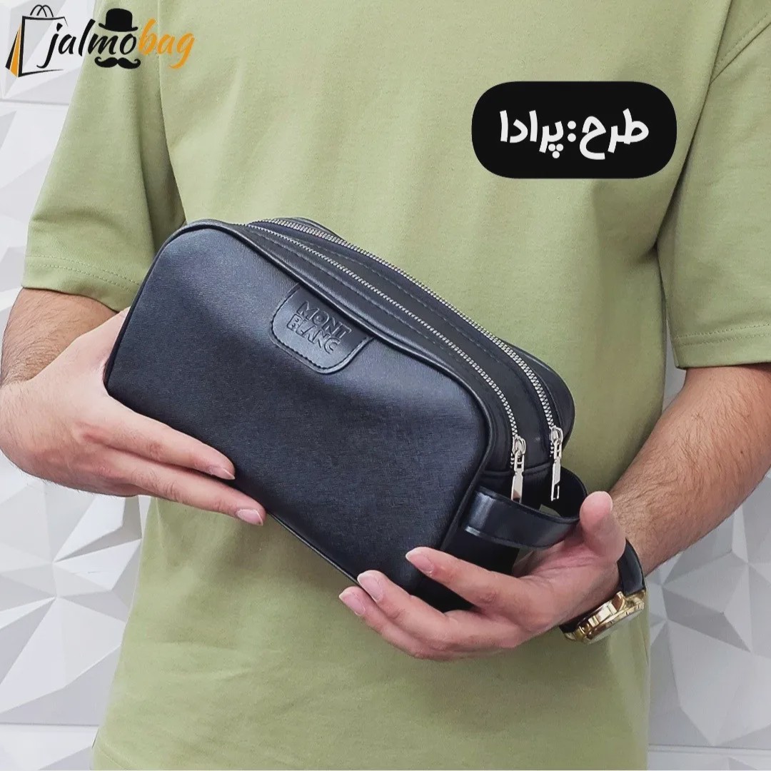کیف دستی مردانه چرم صنعتی دو خانه مدل شوزبگ