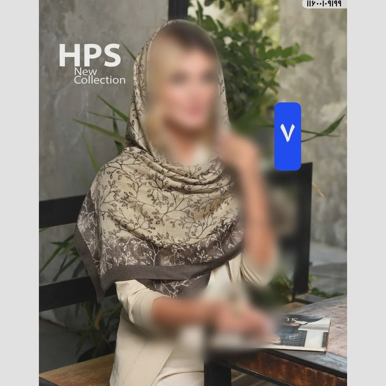 روسری نخی کشمیر قواره 120 دور دست دوز بهاره