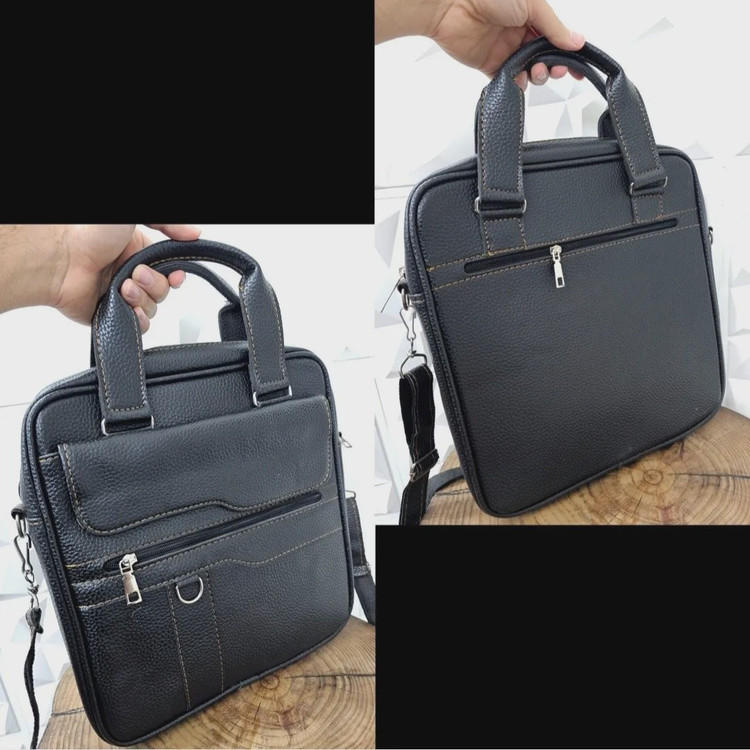 کیف اداری لپتاپی چرمی دستی و دوشی حلقه دار ایستاده