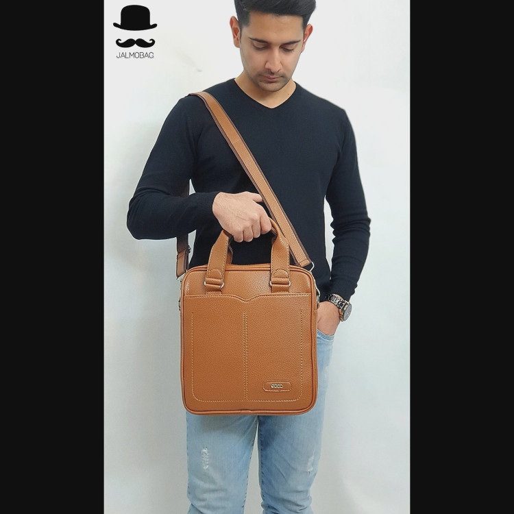 کیف اداری لپتاپی چرمی اِکو ایستاده دستی و دوشی