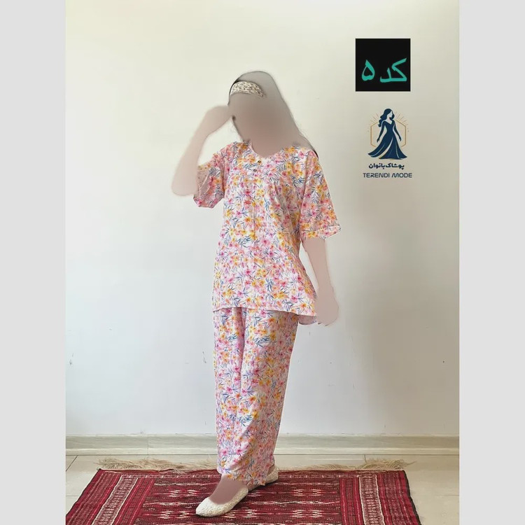 ست شومیز شلوار گلدار جنس نخ خارجی