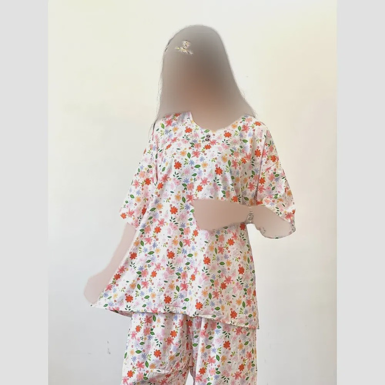 ست شومیز شلوار گلدار جنس نخ خارجی